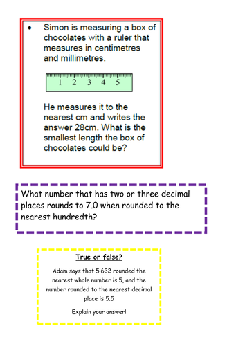 Round decimals with 2 decimal places to the nearest whole number and to one decimal place