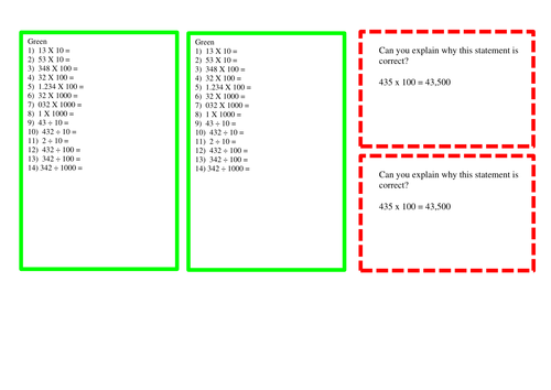 To multiply and divide by 10, 100, 1000 (including decimals)