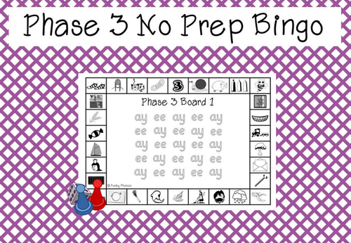 Phonics Phase 3 No Prep Bingo
