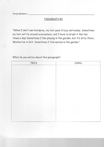 Editing Paragraphs Worksheet | Teaching Resources