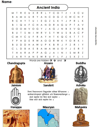Ancient India Word Search