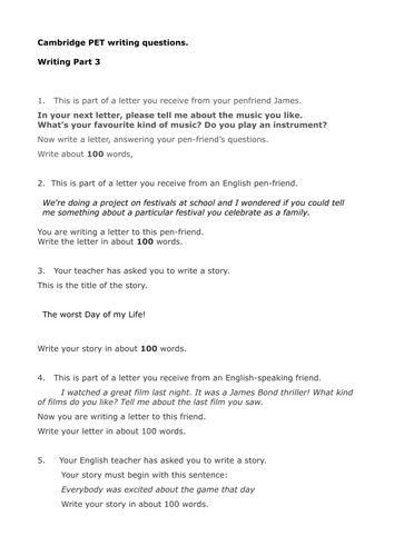 english 6 test preliminary speaking Teaching by prompts mbrizz writing part Cambridge 3  PET