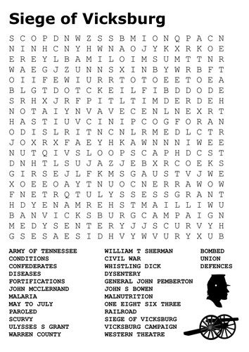 Siege of Vicksburg Word Search