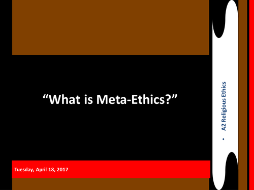 Meta Ethics Lesson - an introduction