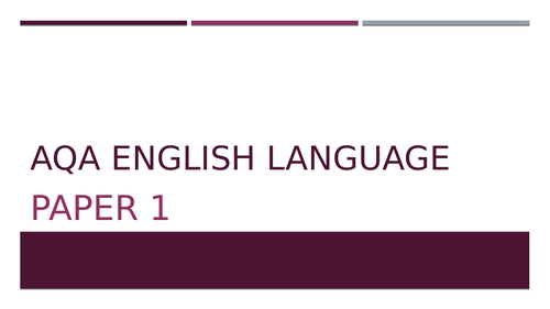 AQA English Language Paper 1 (fiction) revision presentation
