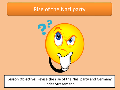 A Level revision quiz about the rise of the Nazis and Stresemann