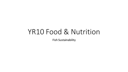 Fish Sustainability Food & Nutrition Activity