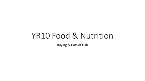 Cuts of Fish & Buying Fish Activity - Food & Nutrition