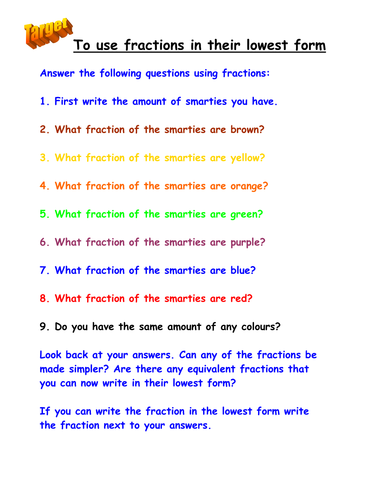 Smarties Fractions Investigation