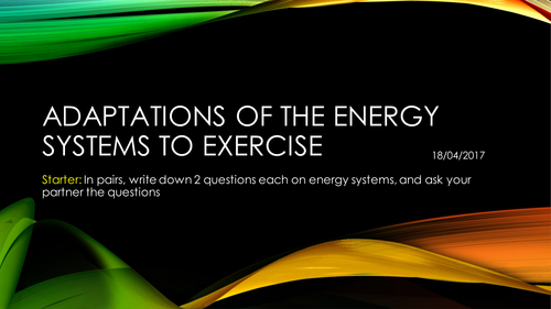 Adaptations to energy systems following exercise