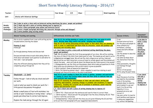 Stories with historical settings planning- writing journey
