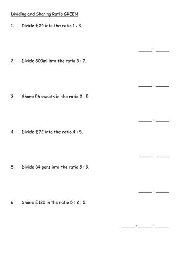 Ratio - Simplifying and Dividing