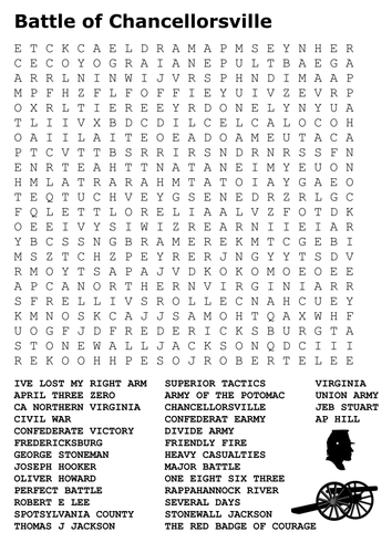Battle of Chancellorsville Word Search