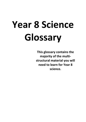 KS3 Year 8 - Glossary