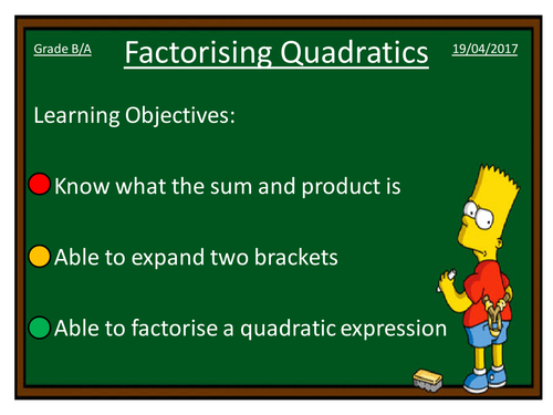 Factorising Quardatics