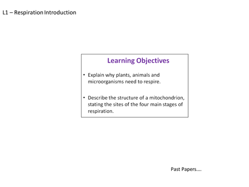 5.2.2 Respiration Unit OCR A2 Biology