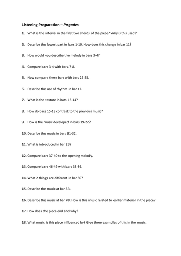 Debussy 'Estampes' Revision/Analysis Questions