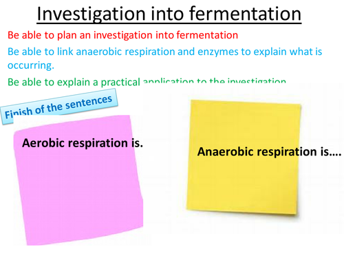 AQA b3 Fermentation anerobic respiration
