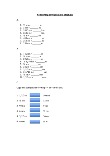 Year 4 - Converting between measures of length | Teaching Resources