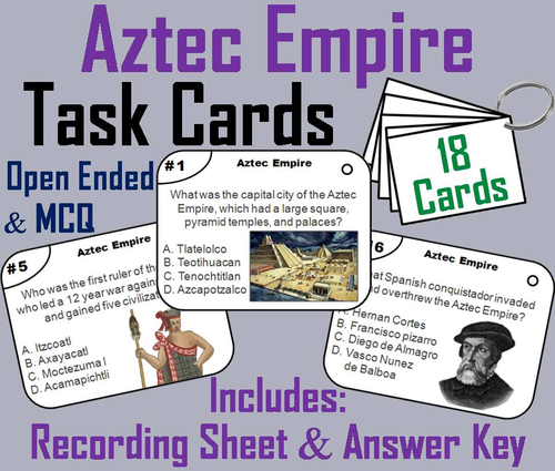 Aztec Empire Task Cards