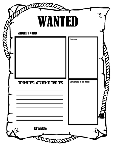 Wanted Free Printable Template