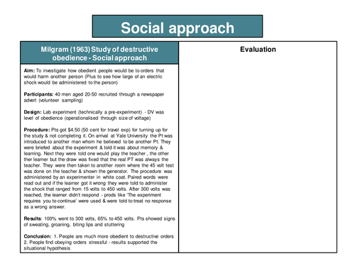 OCR H567 Psychology A level 10 AS Core Study revision cards