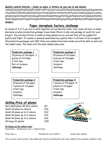 Paper Aeroplane Challenge!