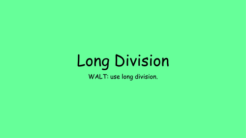 Long Division Powerpoint and Activity