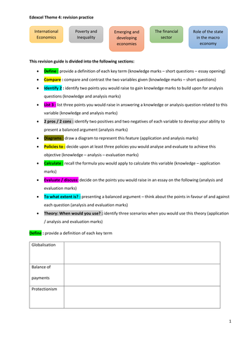 Theme 4 macroeconomics revision booklet - exam preparation