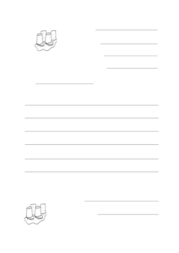 Summer decorated A4 letter writing paper