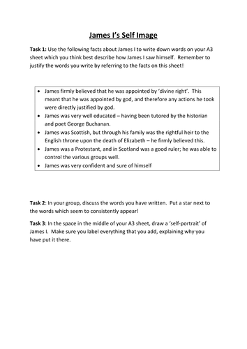 James I: What was he like? Create your own caricature