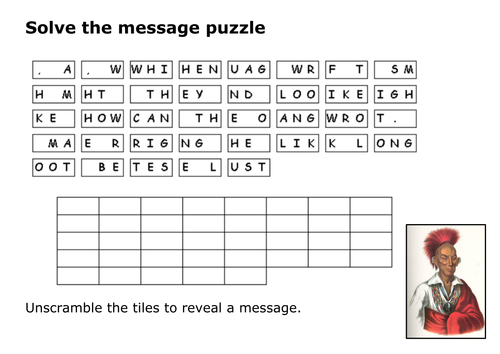 Solve the message puzzle from Black Hawk