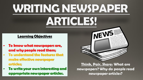 Writing Newspaper Articles! | Teaching Resources