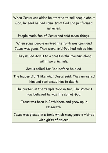 Easter Story Ordering