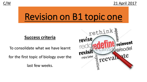 GCSE Edexcel 9-1 Combined Science CB1 Key Biological Concepts REVISION