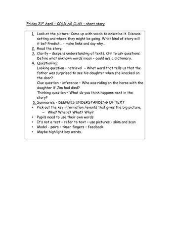 Reciprocal Reading Planning Example - Y3