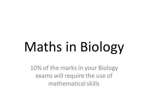 AQA A Level Biology Maths Skills