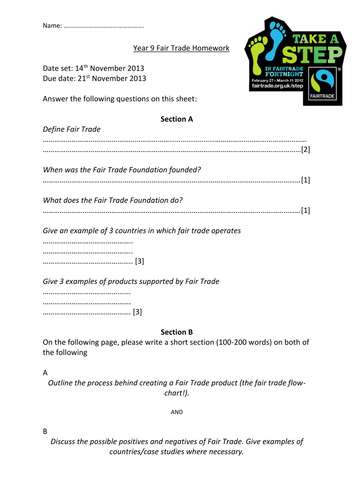 Fair trade homework picture