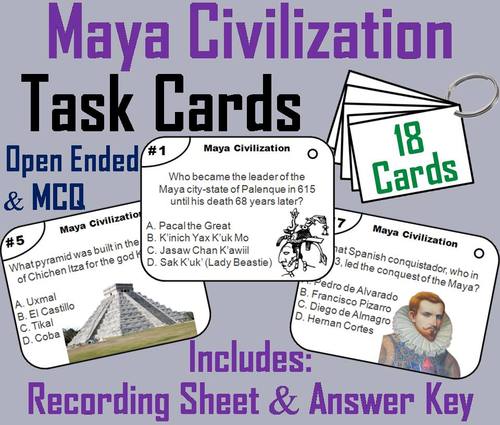 Maya Civilization Task Cards