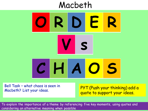 Mabeth Theme Revision - Order vs Chaos