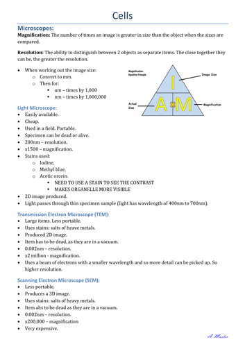 Cells Notes