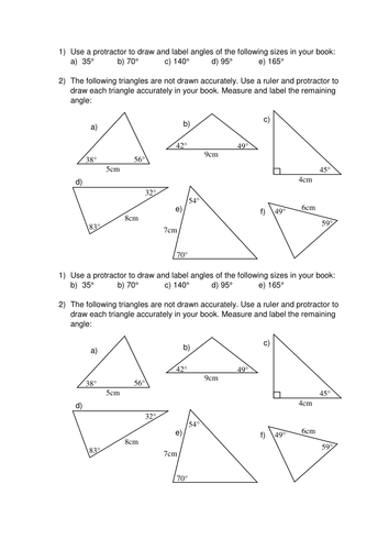 Drawing angles and triangles
