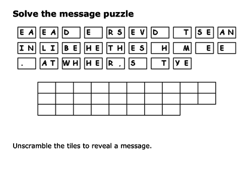 Solve the message puzzle from Harry Houdini