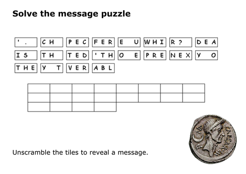 Solve the message puzzle from Julius Caesar