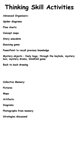 Thinking Skills Activities (Teaching and Learning Ideas) | Teaching
