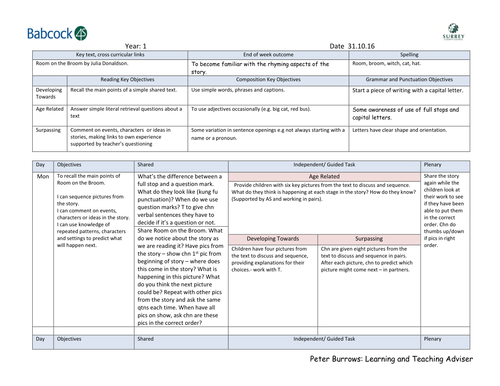 Room On The Broom 2 Weekly Planning Teaching Resources