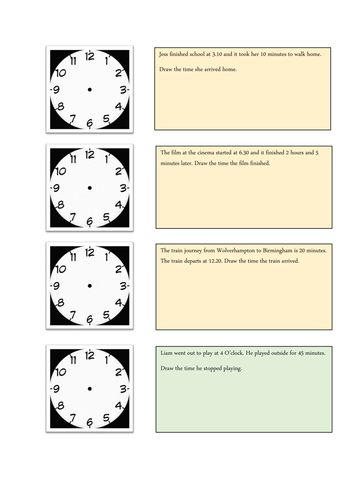 Year 4 Draw the new time