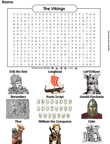 the vikings word search teaching resources