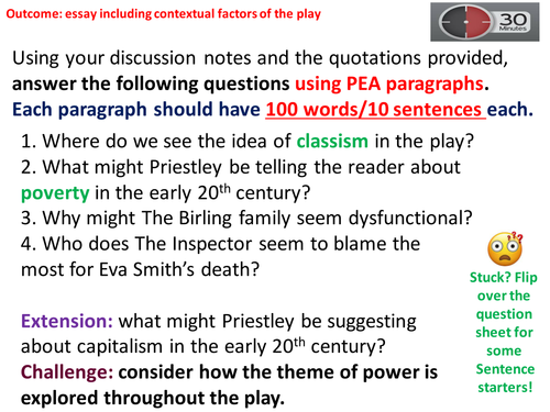 GCSE English Revision Lesson: An Inspector Calls