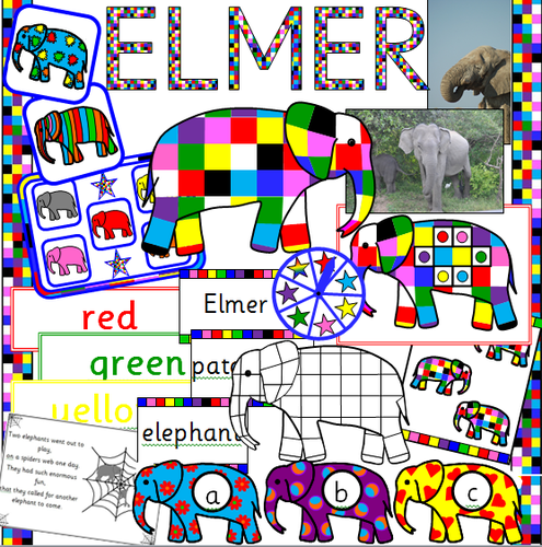Elmer the elephant story sack resources